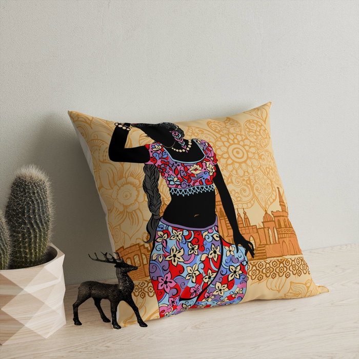 Aberto Design Cojín Multicolor 43 x 43 cm con Relleno de Silicona